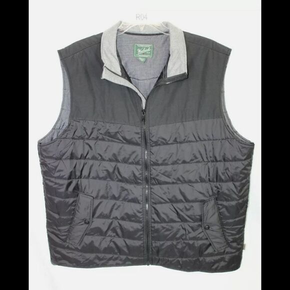 Woolrich Black Quilted 2X Mens Vest EUC - Picture 3 of 9